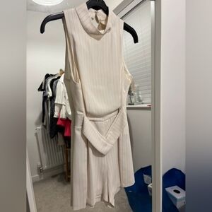 Topshop Cream Sleeveless Mini Dress